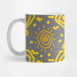 Yellow spiral pattern Mug